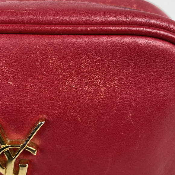 Yves Saint Laurent Blogger Shoulder Bag Logo Fringe Tassel Red - Picture 6 of 7